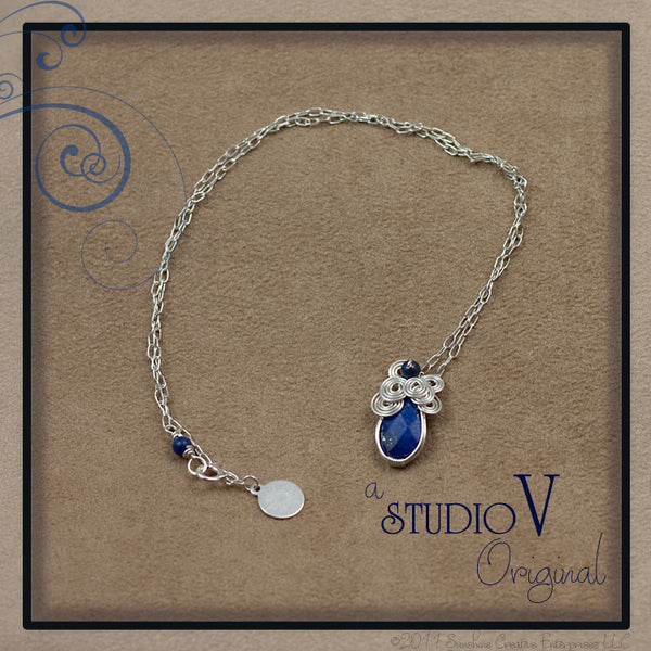 Petite Lapis Wrap Necklace