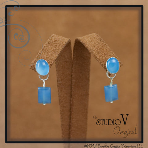 Chalcedony Blue Earrings