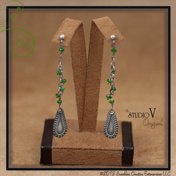 Fresh Green Garnet Earrings