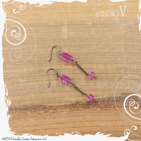 Hot Pink Ministack Earrings