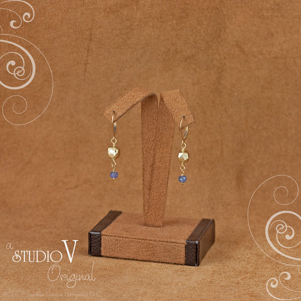 Tanzanite Golden Pyrite Earrings