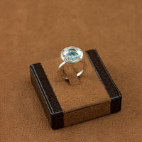 Crown Cup of Blue Topaz Ring