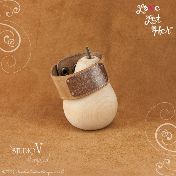 LLH Wide Distressed Leather Cuff