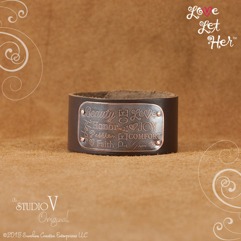 LLH Wide Brown Leather Cuff
