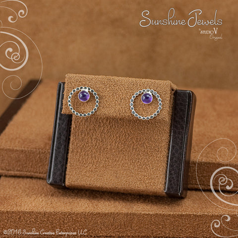 Circle Stone Earrings