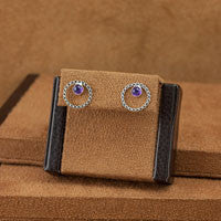 Circle Stone Earrings